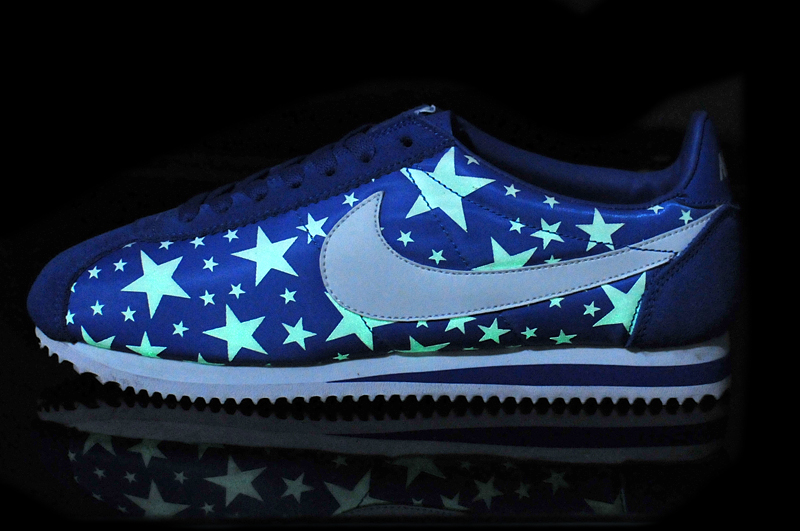 2014 Nike Cortez nouvelles chaussures étoiles lumineuses hommes blancs bleus (1)